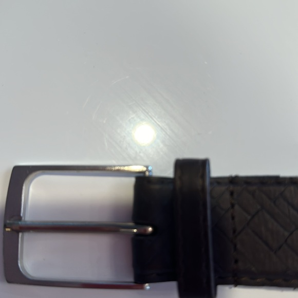 Dark brown basket weave stamp belt - Picture 2 of 4